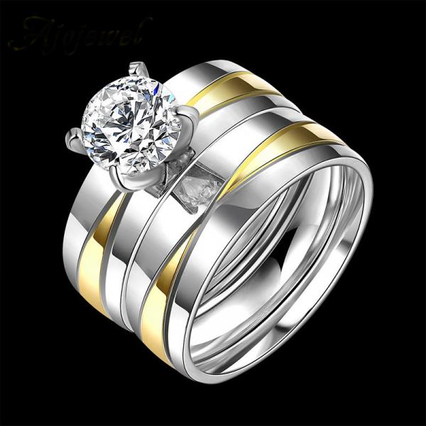 Stainless Steel Double Colour Split Ring