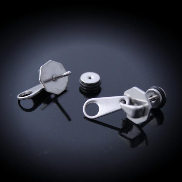 Fake Ear Plug Ear Stretcher - Zipper Style