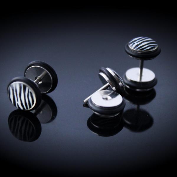 Fake Ear Plug Stretcher - Zebra Print