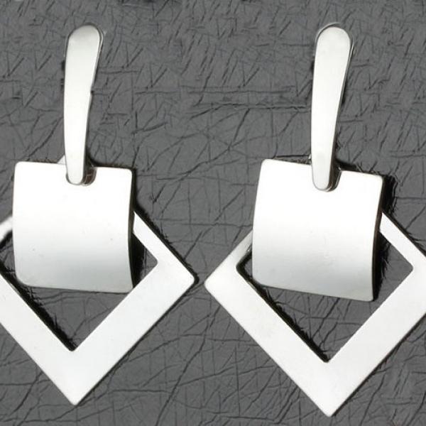 Stainless Steel Geometric Square Earrings