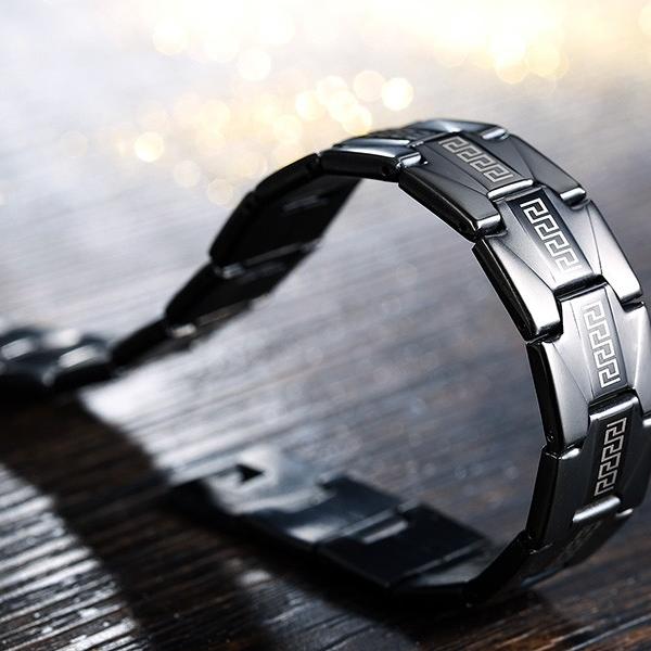 Sleek Black Stainless Steel Bracelet