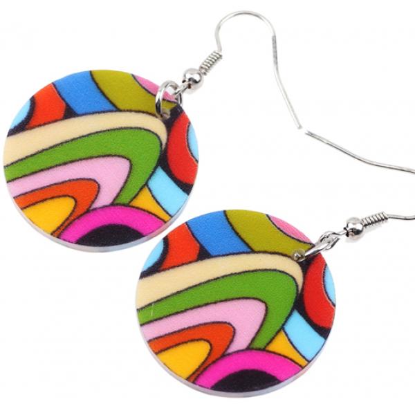 Colourful circle earrings