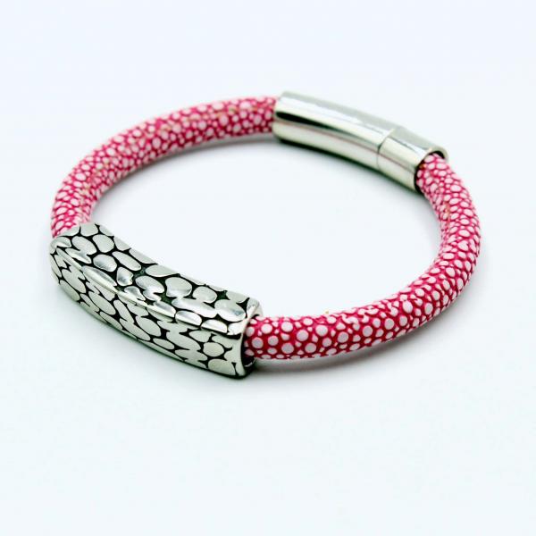 Pink Stingray and Crocodile Bracelet