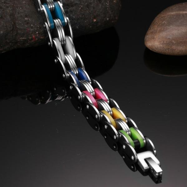 Rainbow Link Stainless Steel Bracelet