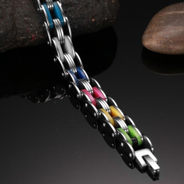 Rainbow Link Stainless Steel Bracelet