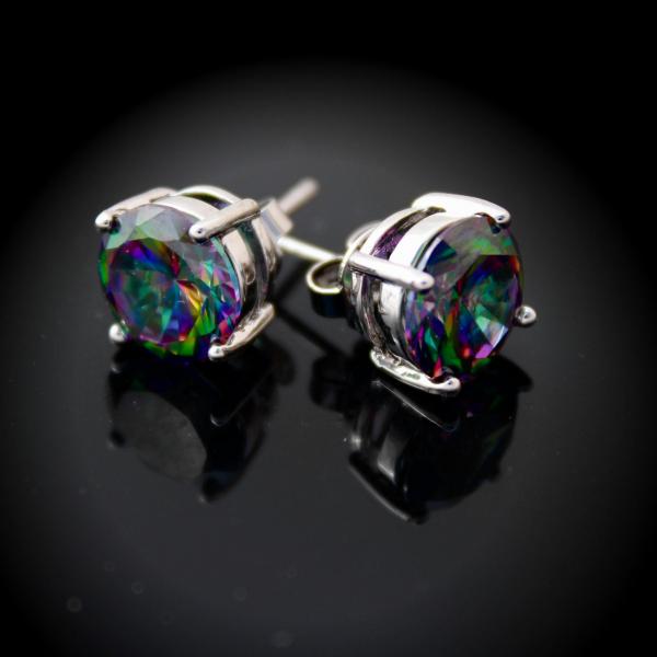 Topaz Earrings - Rainbow Design