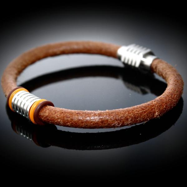 Rustic Brown Leather and Steel Bracelet - Build Your Own Bracelet!