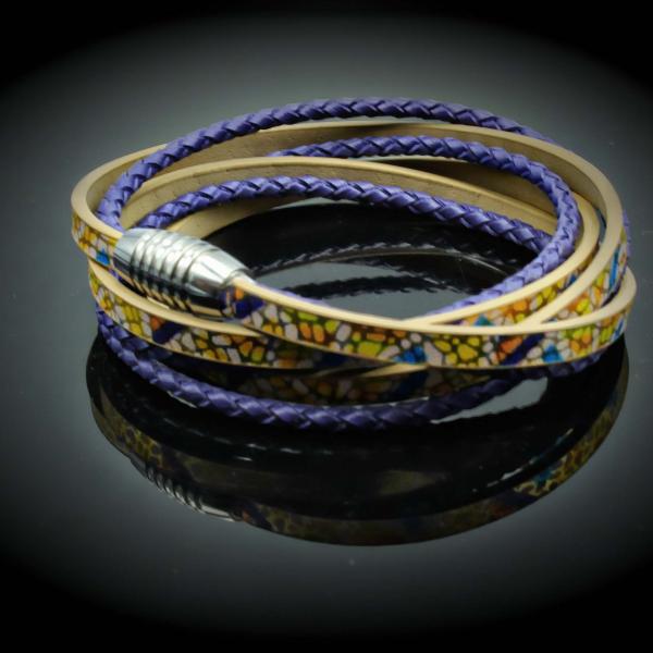 Wrap Around Bracelet Golden Purple Twist