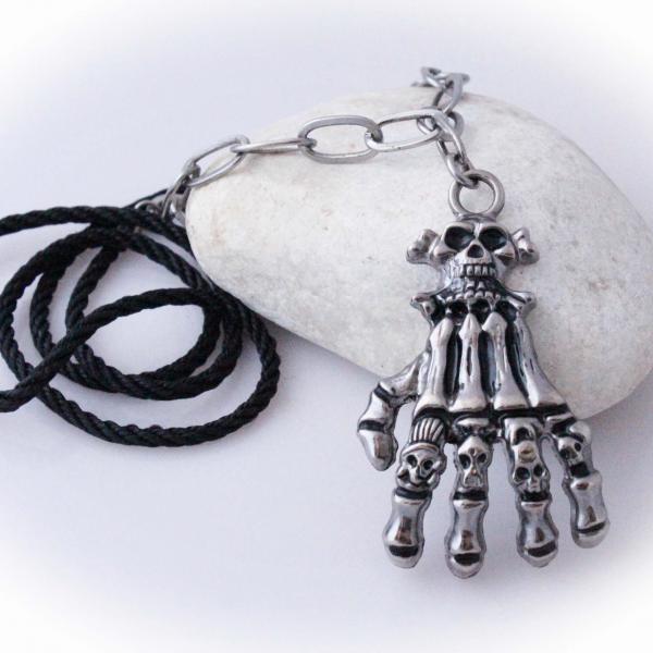 Vintage Punk Skull Hand Necklace