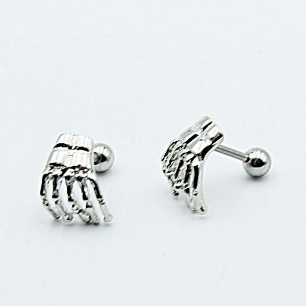 Skeleton Hand Tragus / Cartilage Barbell Stud Earring