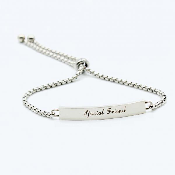 Special Friend  Adjustable Stainless Steel Bracelet