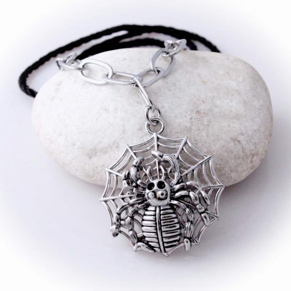 Spider in Web Long Pendant