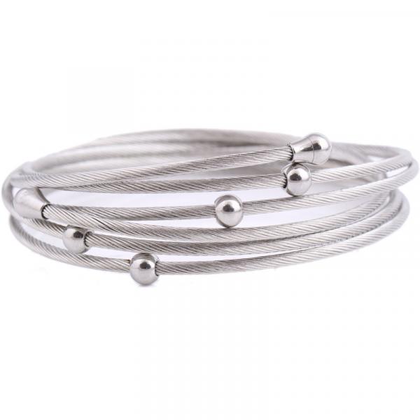 Twist Wire Mesh Bracelet - Stainless Steel