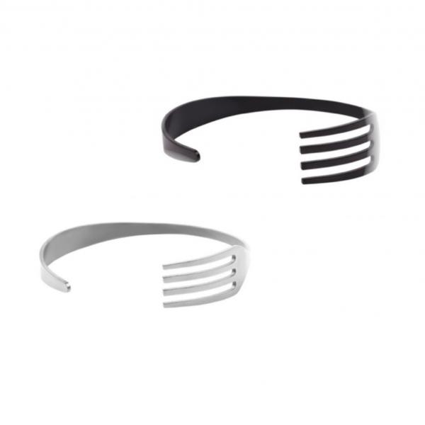 Fork Bangle in Black or Silver