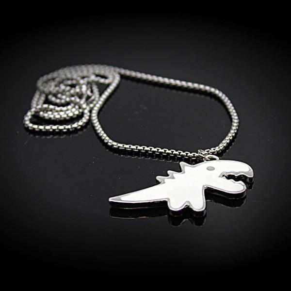 Dinosaur Enamel & Stainless Steel Pendant 