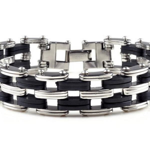 Stainless Steel & Silicone  5 Tier Bracelet