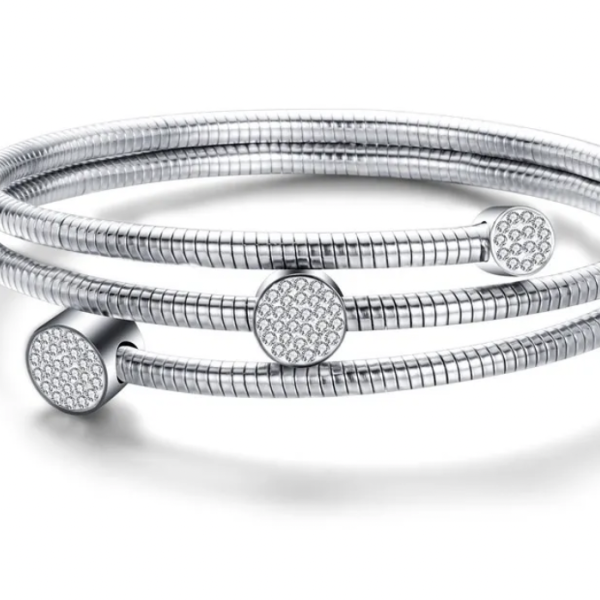 Twist Wire Mesh Bracelet with Crystal