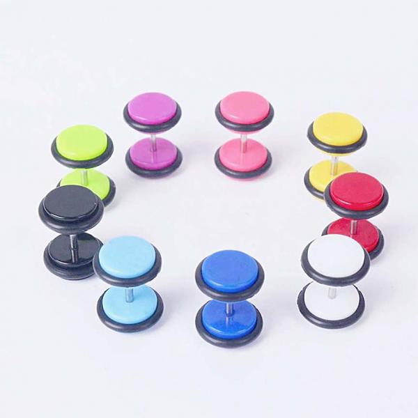 Colourful Acrylic Fake Ear Plugs