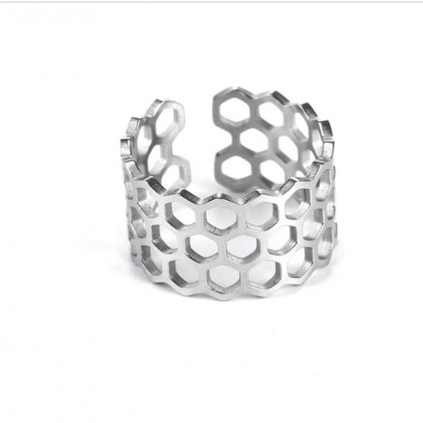 Hexagon Honeycomb Adjustable Ring