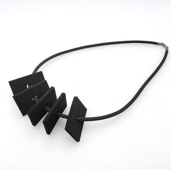 Rubber Geometric Block Necklace