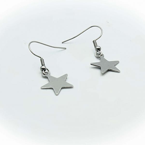 Star Earrings Drop Style Stainless Steel 