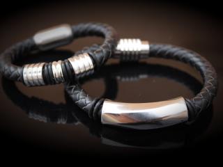 Leather & Steel Unisex Bracelets - 2 Designs - Made To Measure!
