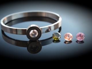 Stainless Steel Stud Bracelet - Change The Gems!