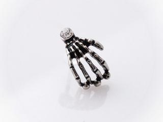 Skull Hand Bioplast Body Jewellery With Crystal Gem