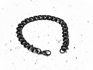 Black Stainless Steel  Cuban Link Bracelet 22.5cm-24cm