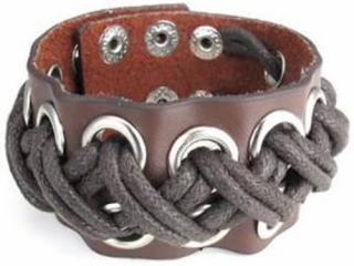 Braided Rope Brown Leather Bracelet