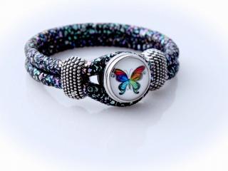 Colourful Butterfly Snap Button Bracelet