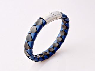 Diamond Checkers Bracelet - Black 'n Blue - Customisable