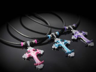 Colourful Enamel Cross Leather Choker - Customisable!