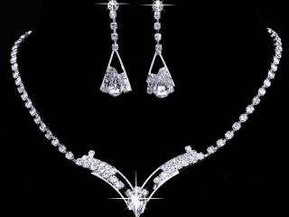 Crystal Teardrop Jewellery Set  - Choker and Earrings