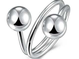 Double Ball Bohemian Stainless Steel Ring - Adjustable