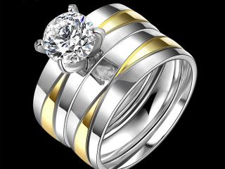 Stainless Steel Double Colour Split Ring