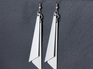 Stainless Steel Knife Edge Drop Earrings