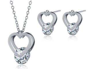 Heart Shaped Stainless Steel Jewellery Set