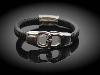 Handcuff Leather and Steel Bracelet Unisex  - Customisable