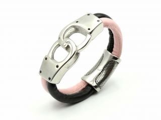 Handcuff Design Leather & Steel Customisable Bracelet.