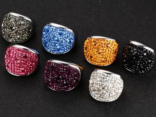 Stainless Steel Statement Ring - Austrian Crystal