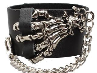 Punk Skeleton Hand Leather Bracelet