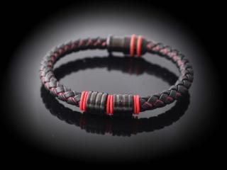 Raging Red Contemporary Cutting Edge Leather Bracelet - Customise!