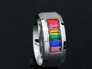 Unisex Rainbow Ring in Titanium Steel