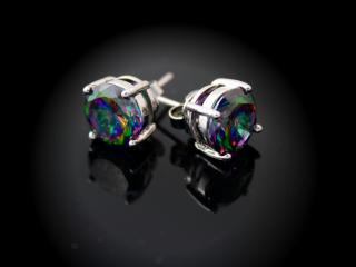 Topaz Earrings - Rainbow Design