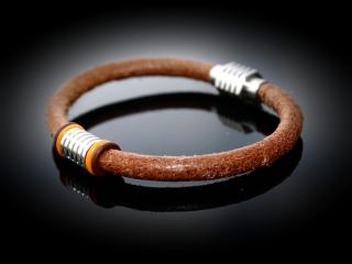 Rustic Brown Leather and Steel Bracelet - Build Your Own Bracelet!