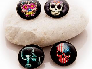 Skull -  Glass Badges - Choice of 4