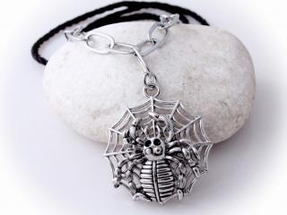 Spider in Web Long Pendant