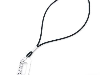 Rubber Bubble Rectangle Long Necklace