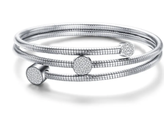 Twist Wire Mesh Bracelet with Crystal